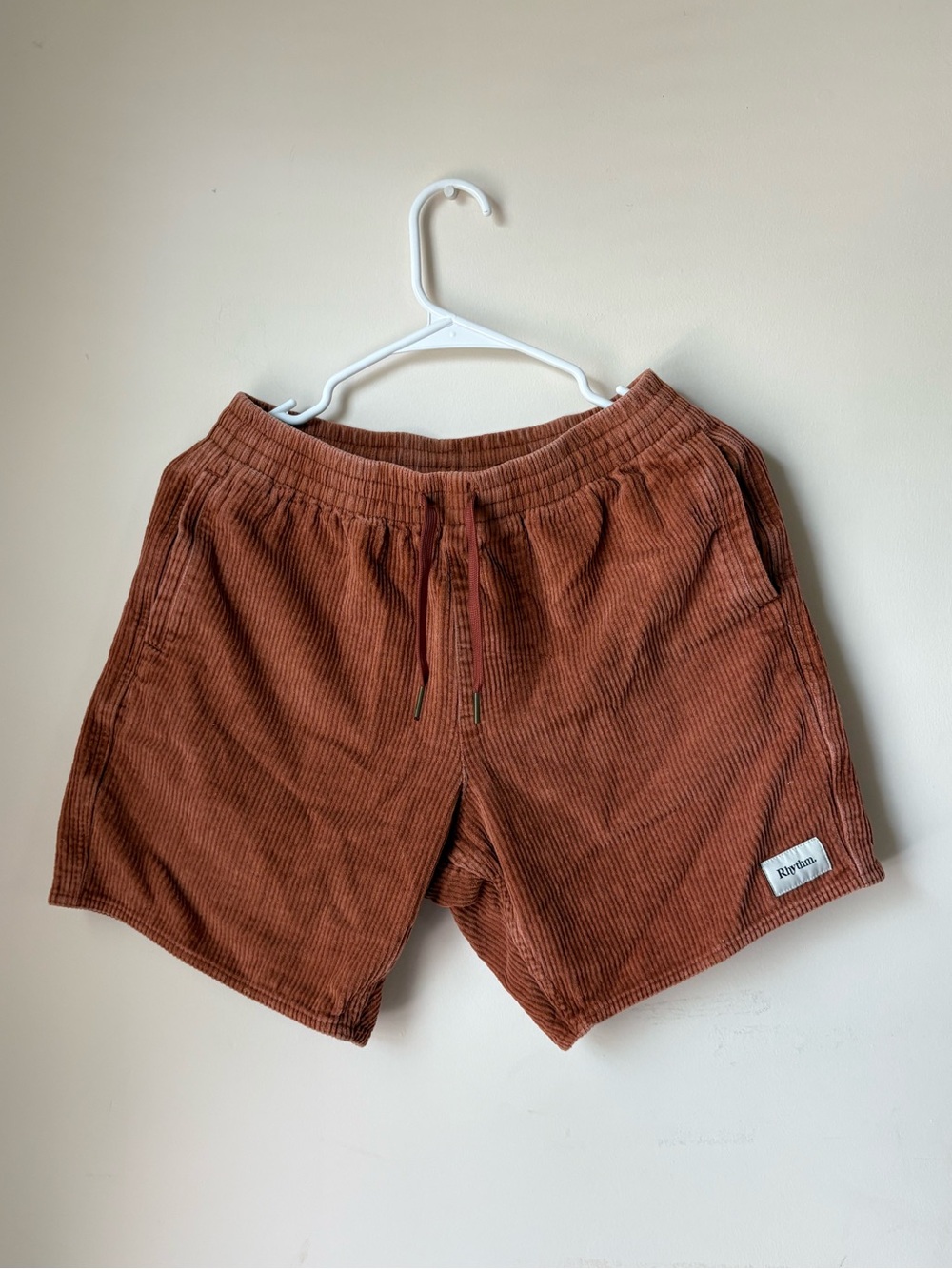Rhythm Cord Jam Men’s 28 Short Cedar Color Pockets Elastic Waist